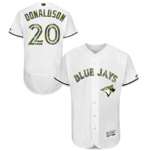 Toronto Blue Jays #20 Josh Donaldson White Flexbase Collection 2016 Memorial Day Stitched Jersey