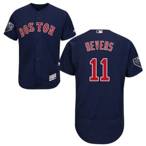 Boston Red Sox #11 Rafael Devers Navy Blue Flexbase Collection 2018 World Series Stitched Jersey
