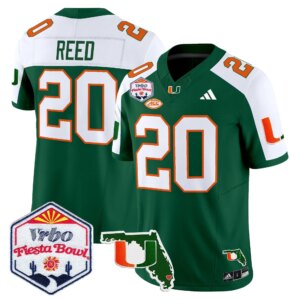 Ed Reed #20 Miami Hurricanes MIA 2026 The Fiesta Bowl & Florida Patch Vapor Limited Jersey - All Stitched