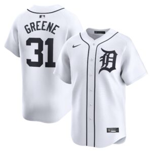 Men's Detroit Tigers #31 Riley Greene  White Home Limited Player Jersey