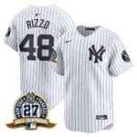 Anthony Rizzo #48 New York Yankees 27 Time Champions Patch Vapor Premier Limited Jersey - White