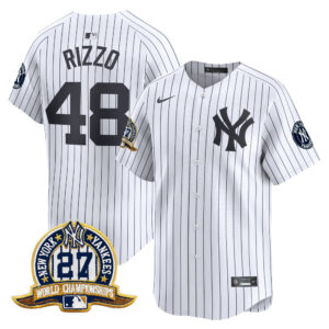 Anthony Rizzo #48 New York Yankees 27 Time Champions Patch Vapor Premier Limited Jersey - White