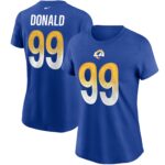 Women's Aaron Donald Royal Los Angeles Rams Name & Number T-Shirt