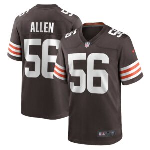 Dakota Allen Cleveland Browns  Game Player Jersey - Brown