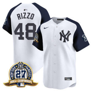 Anthony Rizzo #48 New York Yankees 27 Time Champions Patch Vapor Premier Limited Jersey - White Alternate