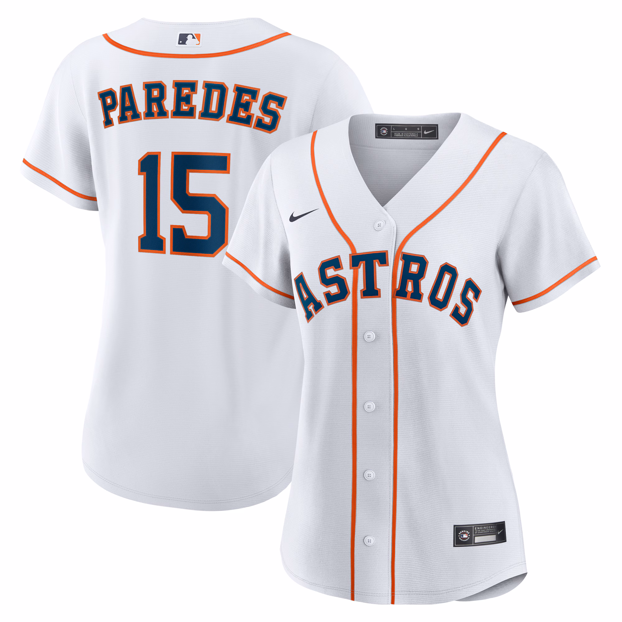 Women's Houston Astros Isaac Paredes #15 White Home Replica Jersey