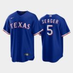Men's #5 Corey Seager Texas Rangers Royal Replica Flex Base Jersey