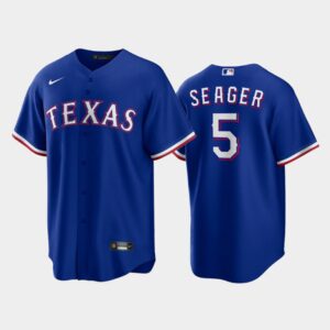 Men's #5 Corey Seager Texas Rangers Royal Replica Flex Base Jersey