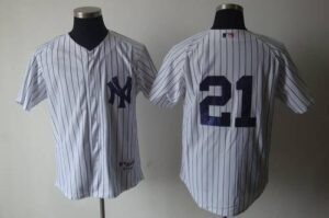 New York Yankees #21 Paul O'Neill White Cooperstown Stitched Jersey