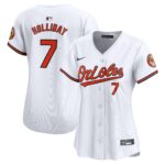 Women's Baltimore Orioles Jackson Holliday #7 White Home Limited Player Jersey