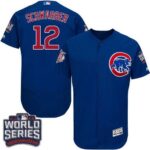 Chicago Cubs #12 Kyle Schwarber Blue Flexbase Collection 2016 World Series Bound Stitched Jersey