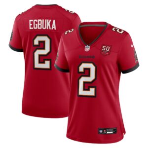 Emeka Egbuka #2 Tampa Bay Buccaneers Women's Team 50th Season Game Jersey - Red