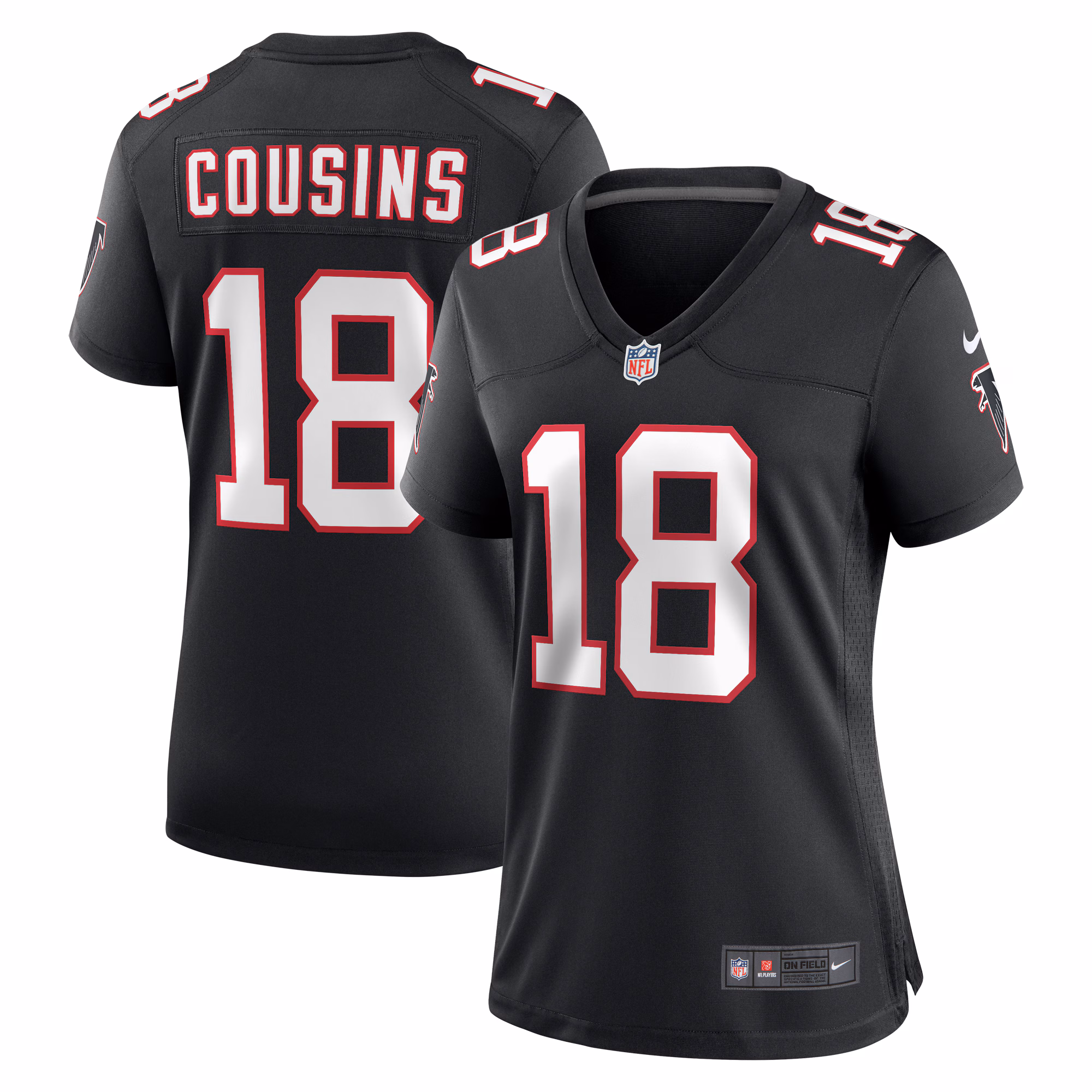 Women's Atlanta Falcons Kirk Cousins #18 Black Alternate Game Jersey