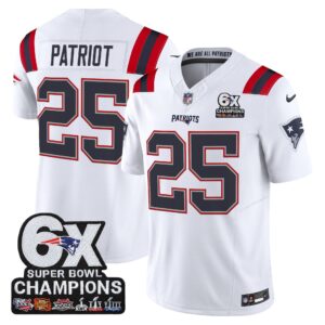 NE 6-Time Champions Patch Vapor Limited Jersey - All Stitched