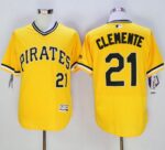 Pittsburgh Pirates #21 Roberto Clemente Gold Flexbase Collection Cooperstown Stitched Jersey