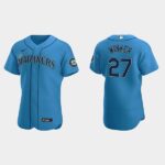 Men's Seattle Mariners #27 Jesse Winker Royal Alternate Flex Base Jersey