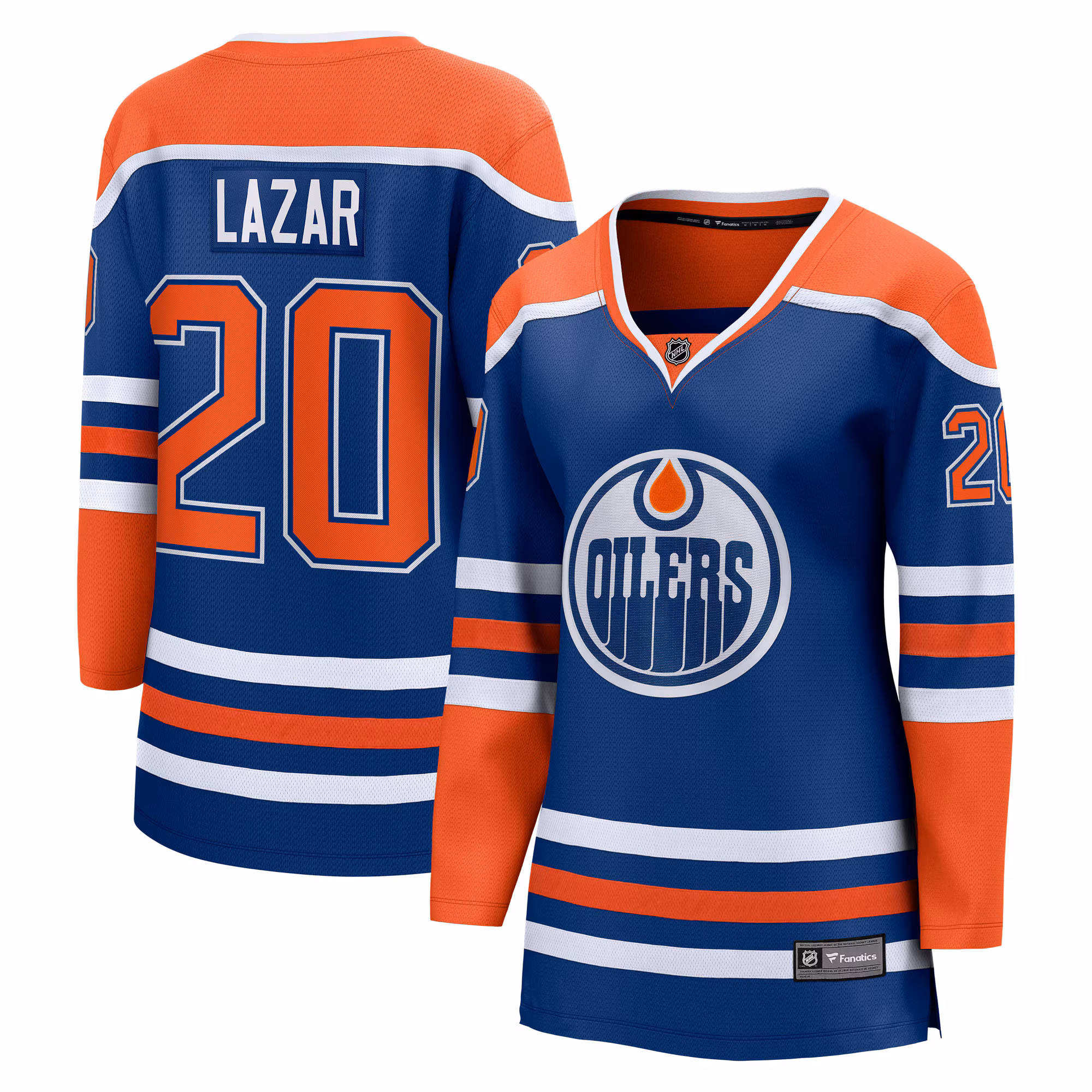 Women's Edmonton Oilers Curtis Lazar #20 Fanatics Royal Home Breakaway Jersey