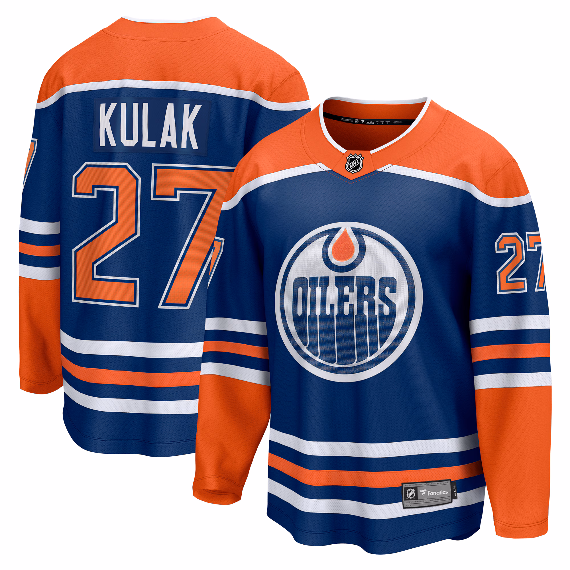 Edmonton Oilers Brett Kulak #27 Fanatics Royal Home Breakaway Player Jersey