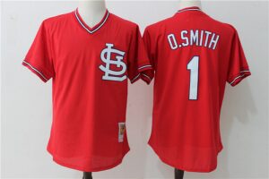 Mitchell and Ness St. Louis Cardinals #1 Ozzie Smith Red Jersey
