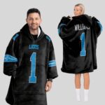 Adult 1 Detroit Football Unisex Blanket Hoodie