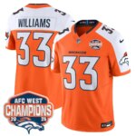 Javonte Williams #33 Denver Broncos DEN AFC West Champions Patch Vapor Limited Jersey V2 - All Stitched