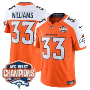 Javonte Williams #33 Denver Broncos DEN AFC West Champions Patch Vapor Limited Jersey V2 - All Stitched