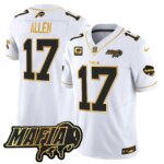 Josh Allen #17 Buffalo Bills BUF 2024 Bills Mafia Patch Gold Vapor Limited Jersey - All Stitched