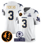 George Pickens # 3 Dallas Cowboys Vapor Limited Gold Jersey - John Madden Patch - All Stitched