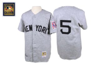 Mitchell And Ness 1939 New York Yankees #5 Joe DiMaggio Grey Stitched Jersey