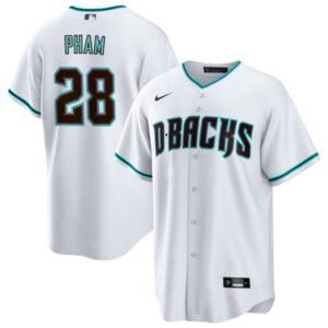 Men's Arizona Diamondbacks #28 Tommy Pham  White Alternate Cool Base Jersey