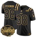 Rhamondre Stevenson #38 New England Patriots 2026 AFC East Champions Gold Vapor Limited Jersey - All Stitched