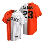 Men's Colorado Rockies #23 Kris Bryant Two Tone Split Replica Cool Base Jersey