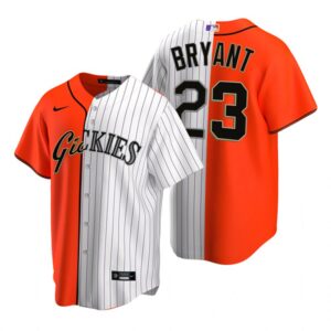 Men's Colorado Rockies #23 Kris Bryant Two Tone Split Replica Cool Base Jersey