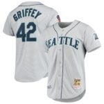 Men's Seattle Mariners Ken Griffey Jr. Mitchell & Ness Gray 20th Anniversary Cooperstown Collection Jersey