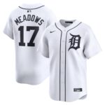 Men's Detroit Tigers #17 Austin Meadows  White Home Limited Player Jersey