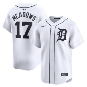 Men's Detroit Tigers #17 Austin Meadows  White Home Limited Player Jersey