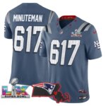 Minuteman #617 New England Patriots Super Bowl LX Patch Vapor Limited Game Jersey - All Stitched