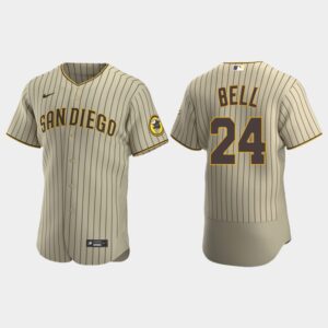 Men's San Diego Padres #24 Josh Bell Alternate Flex Base Team Jersey - Tan Brown