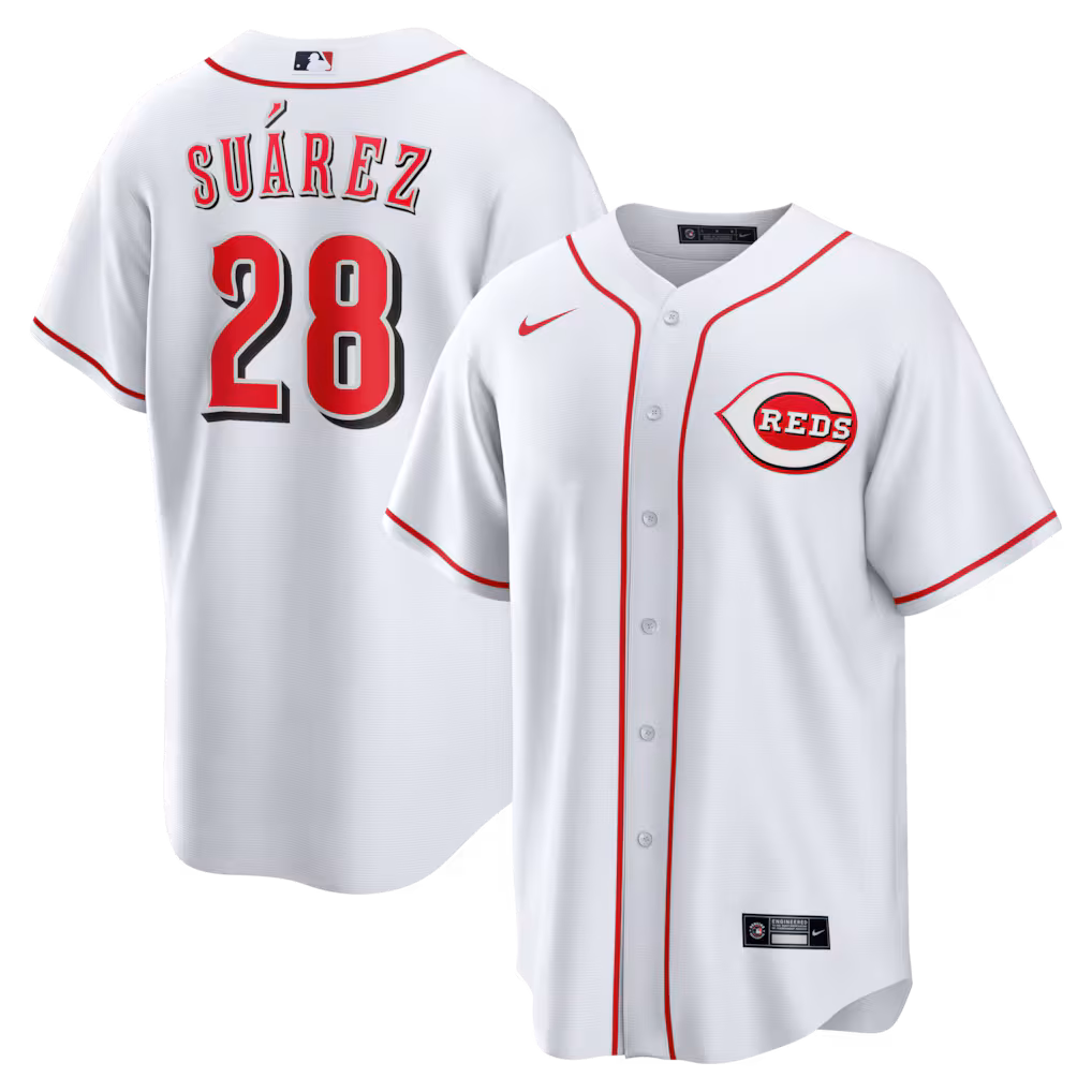 Cincinnati Reds Eugenio Suárez #28 White Home Replica Jersey