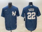 Men's  New York Yankees Jersey #22 Juan Soto Blue Jersey