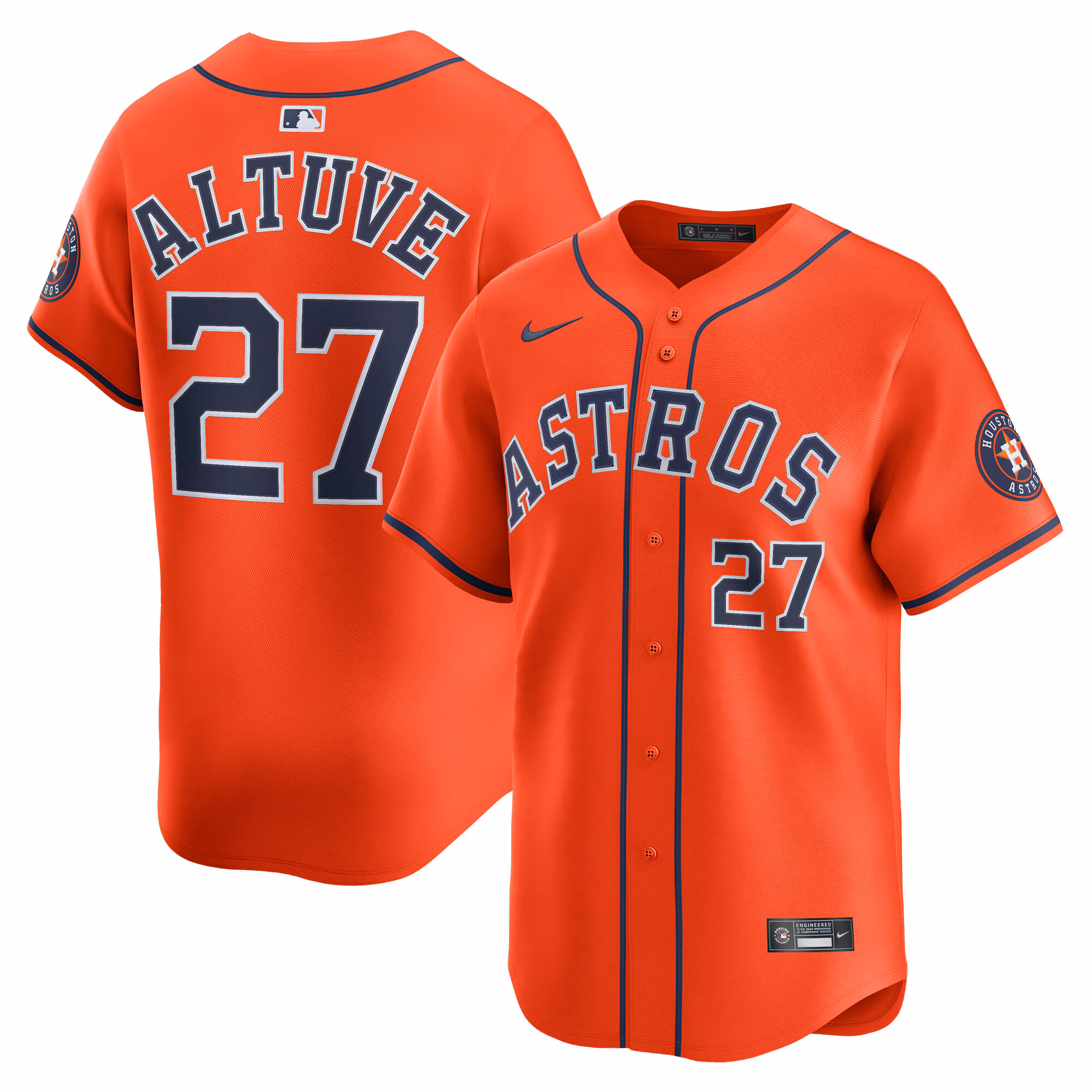 Houston Astros Jose Altuve #27 Orange Alternate Limited Player Jersey