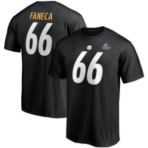 Men's Alan Faneca Black Pittsburgh Steelers Hall of Fame Class of 2021 Name & Number T-Shirt