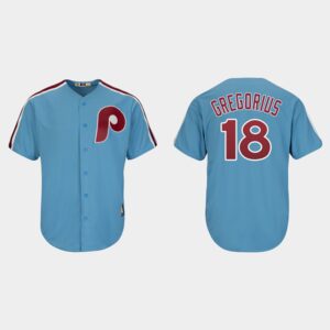 Men's Philadelphia Phillies #18 Didi Gregorius Light Blue Cooperstown Player Cool Base Jersey