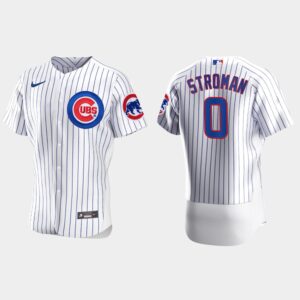 Men's Chicago Cubs #0 Marcus Stroman White Home Flex Base Jersey