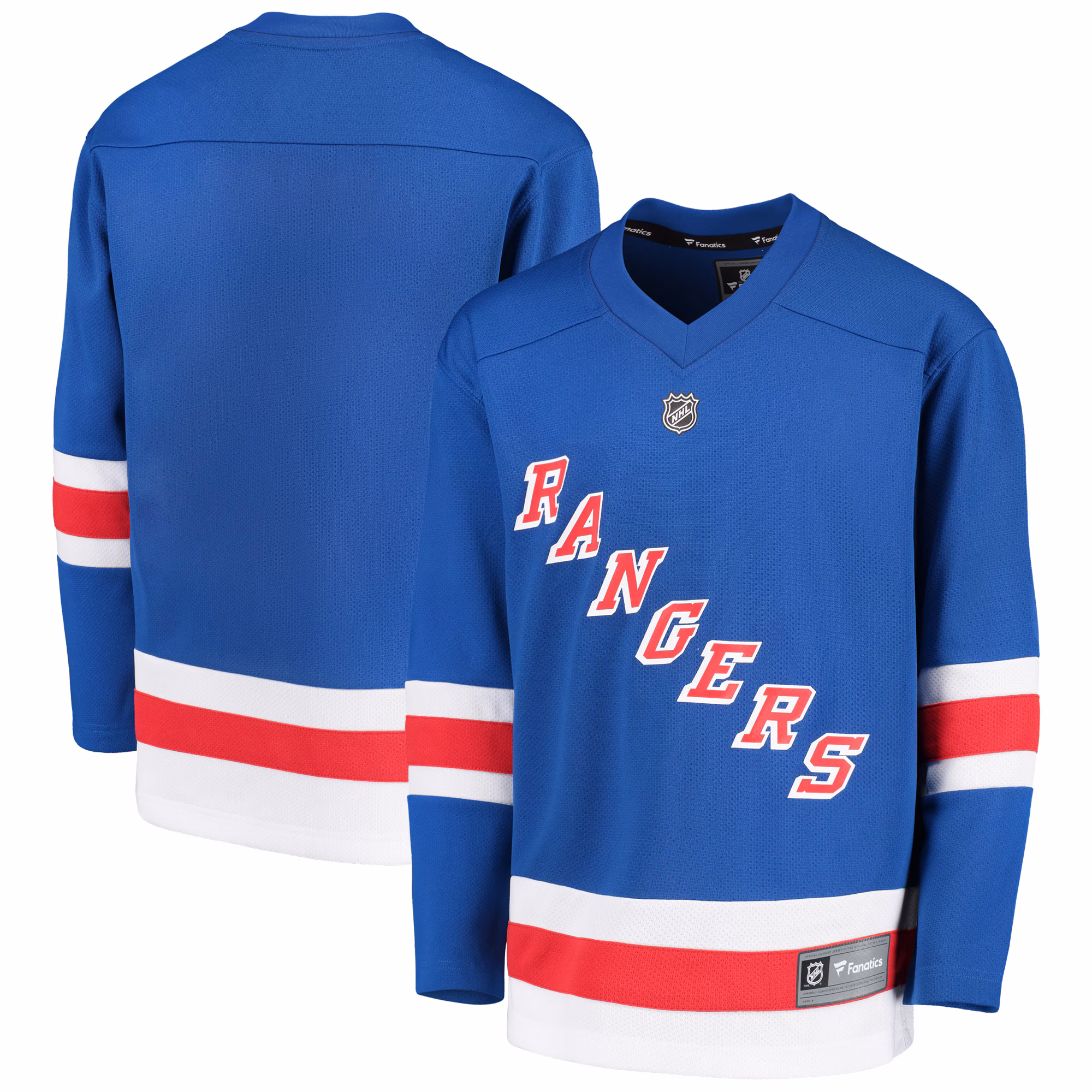 Youth New York Rangers Fanatics Royal Home Replica Blank Jersey