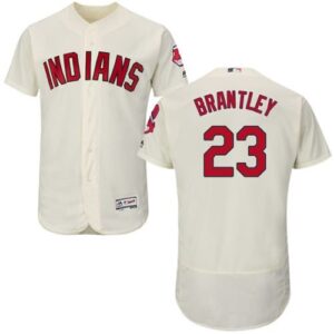 Cleveland Indians #23 Michael Brantley Cream Flexbase Collection Stitched Jersey