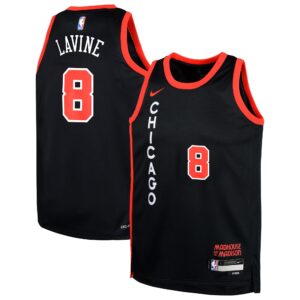 Youth Chicago Bulls Zach LaVine  Black 2023/24 Swingman Replica Jersey - City Edition