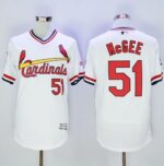 St. Louis Cardinals #51 Willie McGee White Flexbase Collection Cooperstown Stitched Jersey