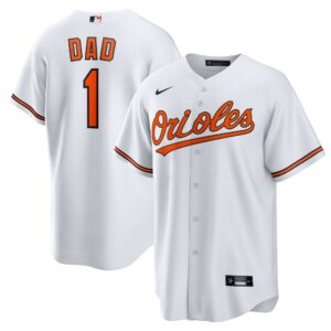 Baltimore Orioles  White #1 Dad Home Replica Jersey