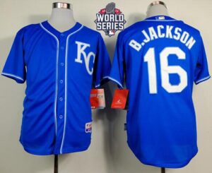 Kansas City Royals #16 Bo Jackson Light Blue Alternate 2 Cool Base W/2015 World Series Patch Stitched Jersey
